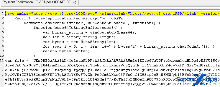 The SVG with a base64 data blob inside