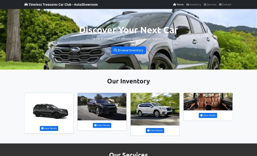 A screenshot of a Rockstar2FA "decoy" page, a fake auto dealer site.