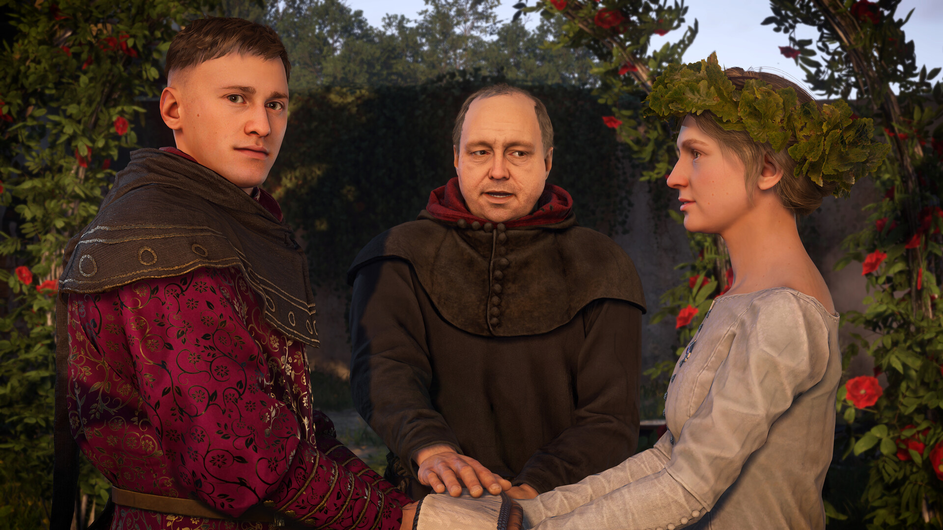 A young couple are wed in Bohemia in a screenshot from Kingdom Come 2: Deliverance