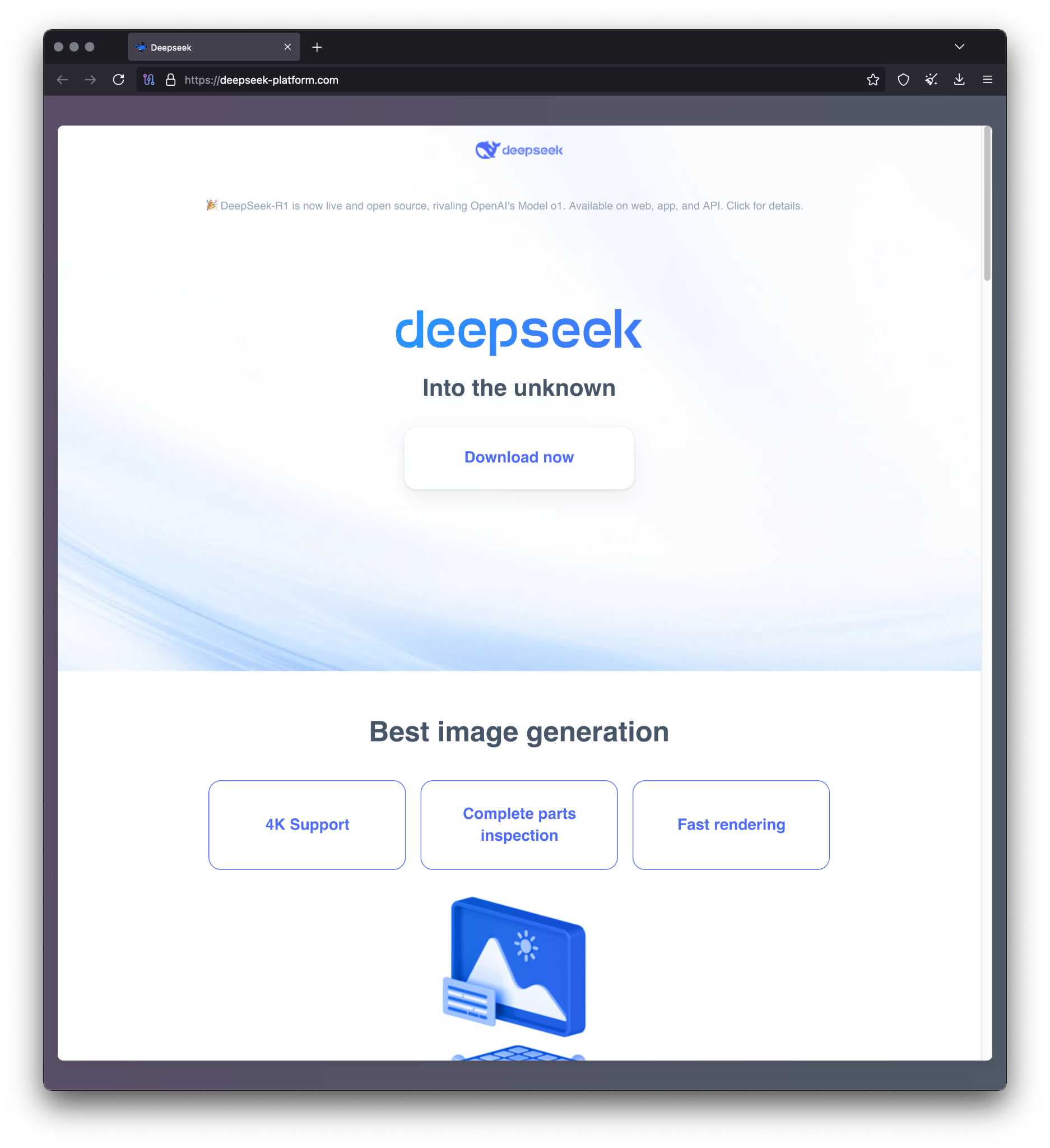Malicious website mimicking DeepSeek